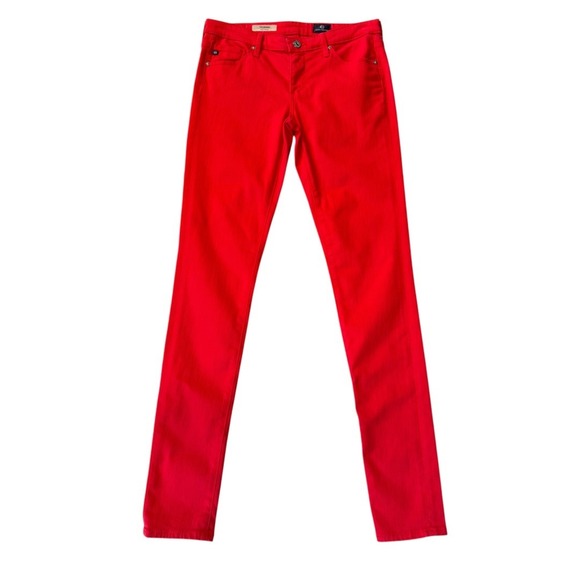Ag Adriano Goldschmied Denim - AG Adriano Goldschmied The Legging Super Skinny Red Jeans Womens 4 27 NWOT